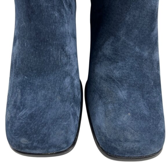 Vintage Chadwick's Blue Suede Leather Upper Ankle Booties Size 8.5 M - Picture 4 of 16
